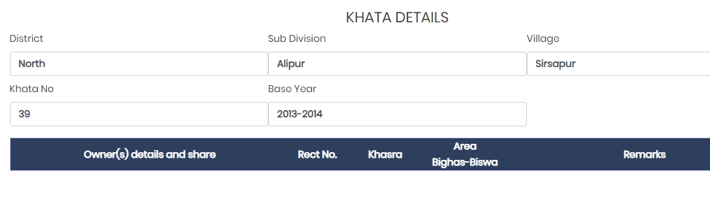 Delhi-Bhulekh-Khatauni-Record