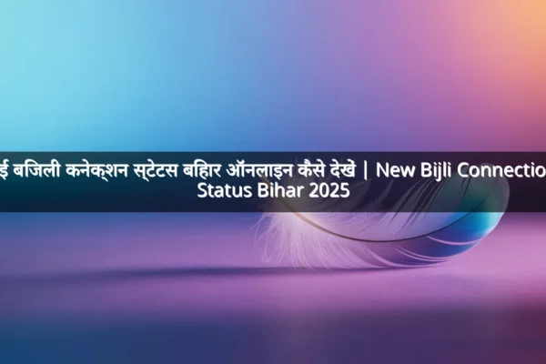 नई बिजली कनेक्शन स्टेटस बिहार ऑनलाइन कैसे देखें | New Bijli Connection Status Bihar 2025